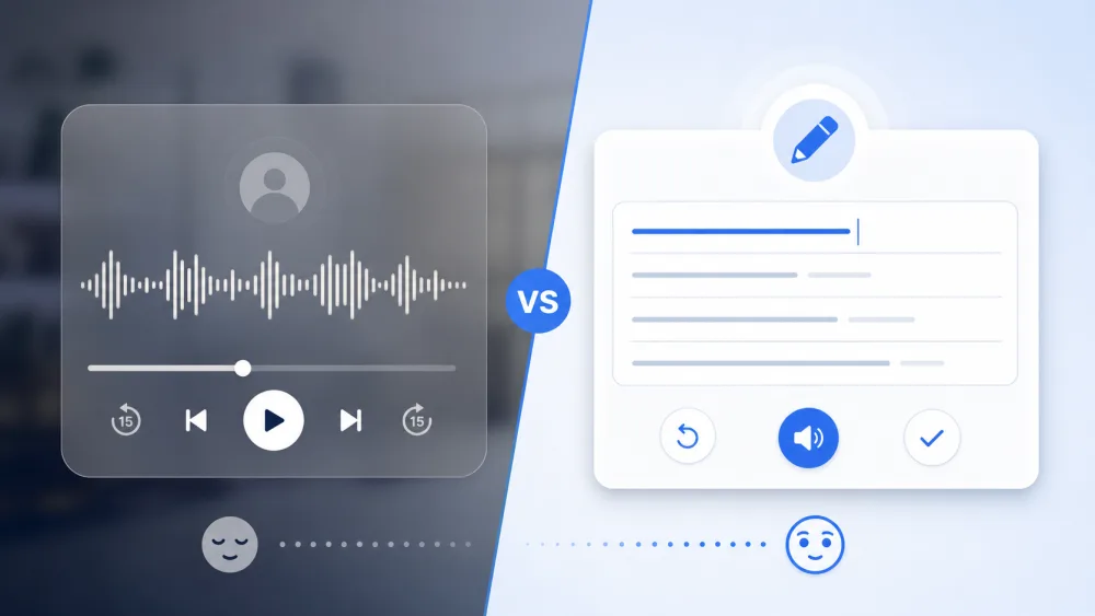Passive listening compared with active dictation