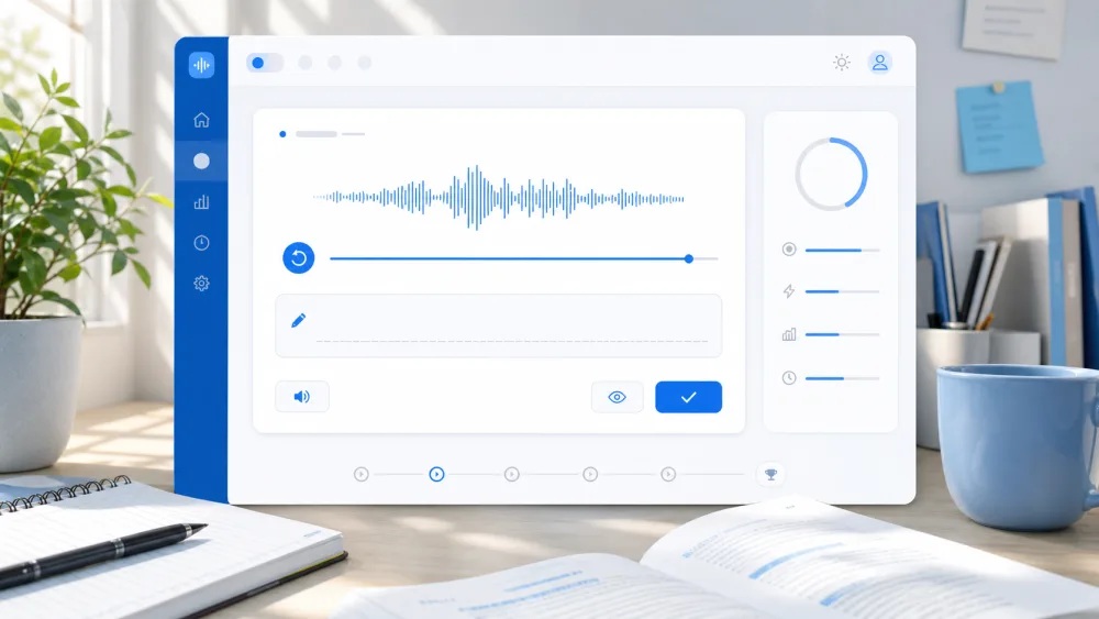 Dedicated dictation interface focused on one sentence at a time