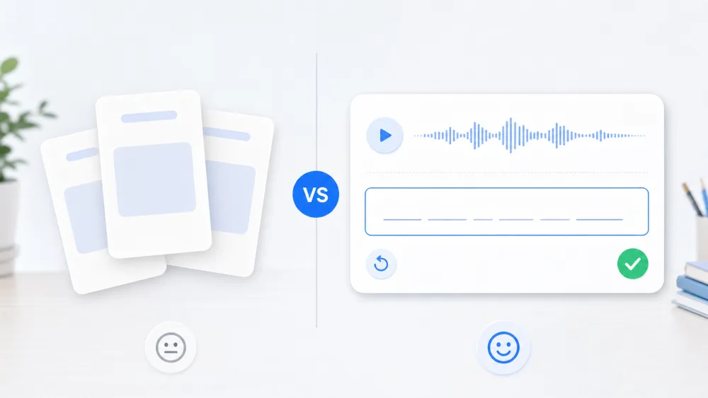 Subtitle-based listening contrasted with dictation practice